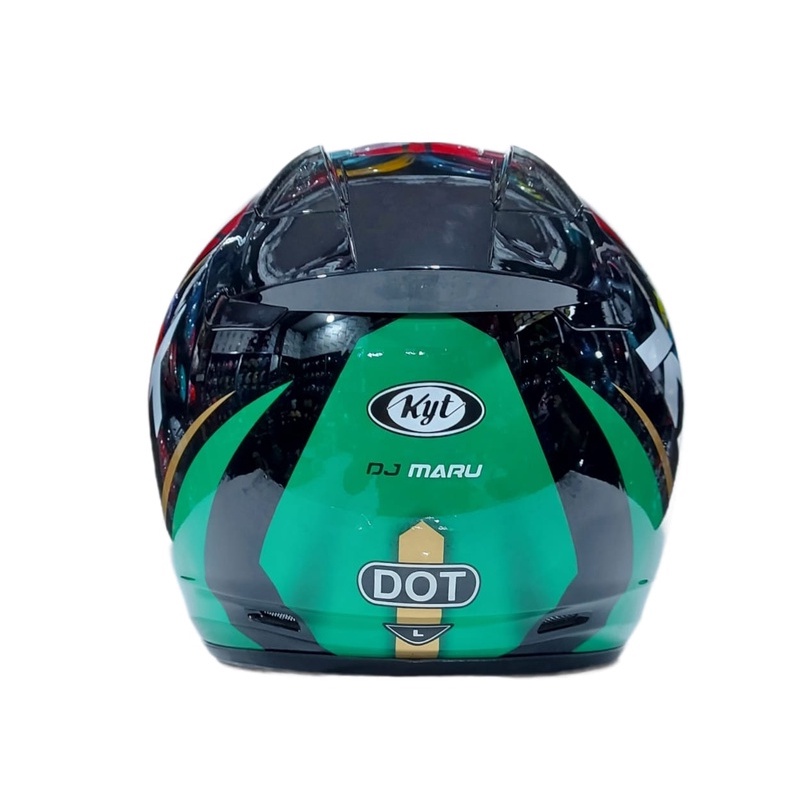 Helm KYT DJ MARU Motif Seri #17 Black Green Red Maroon Half Face ORIGINAL