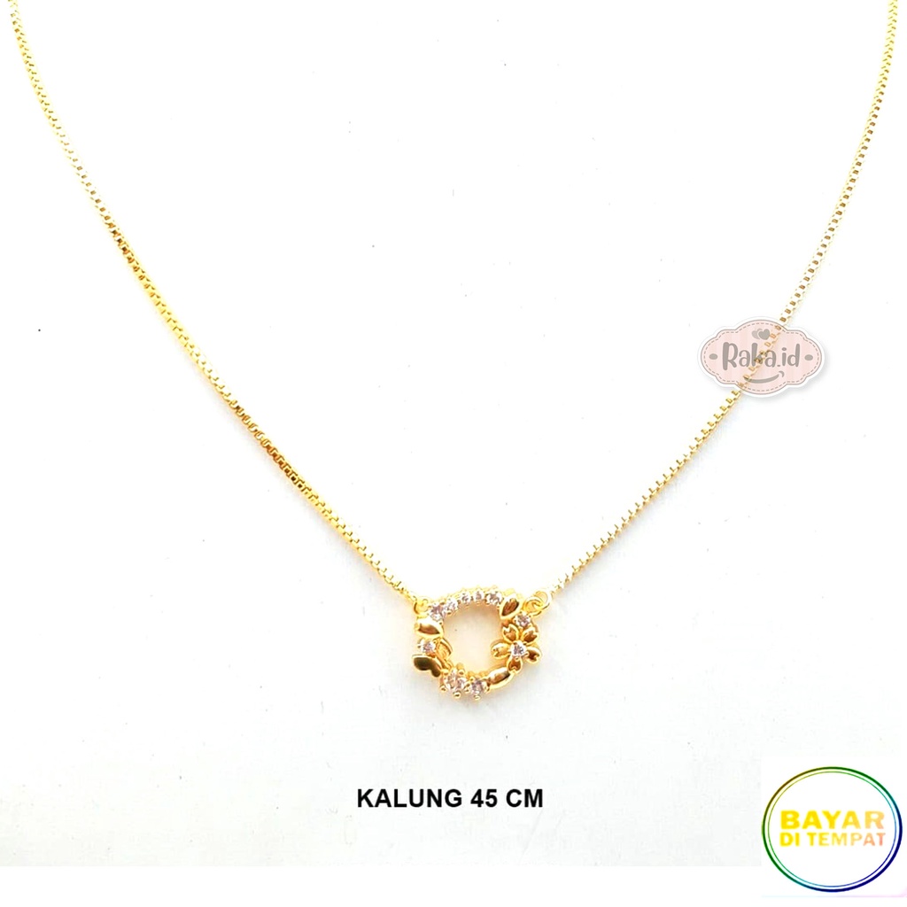 Kalung Wanita / Kalung Dewasa Rantai Italy Motif Ring Kupu Bunga 1115