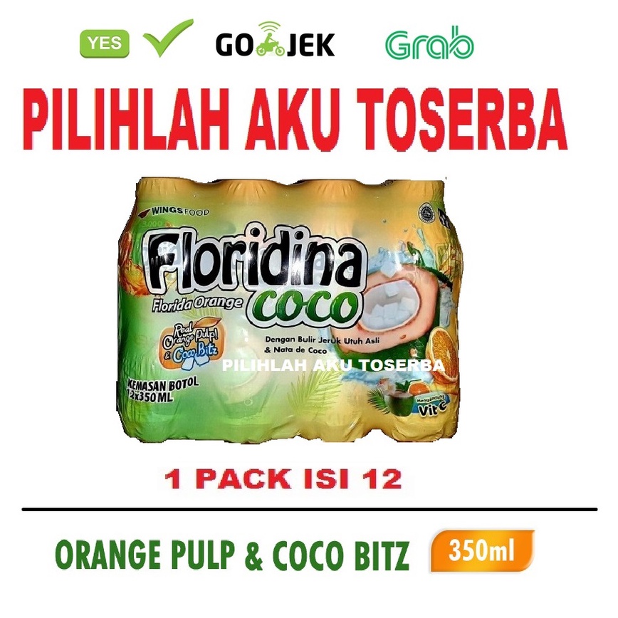 FLORIDINA Orange Coco / Jeruk Kelapa 350 m - (1 pack isi 12 botol) - GOJEK/GRAB