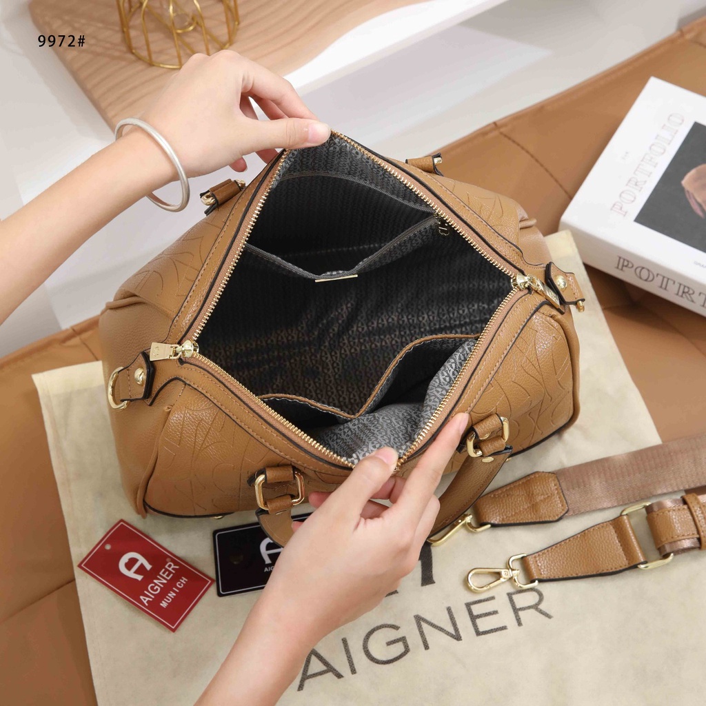 AG Leather Embossed Speedy Bag 9972