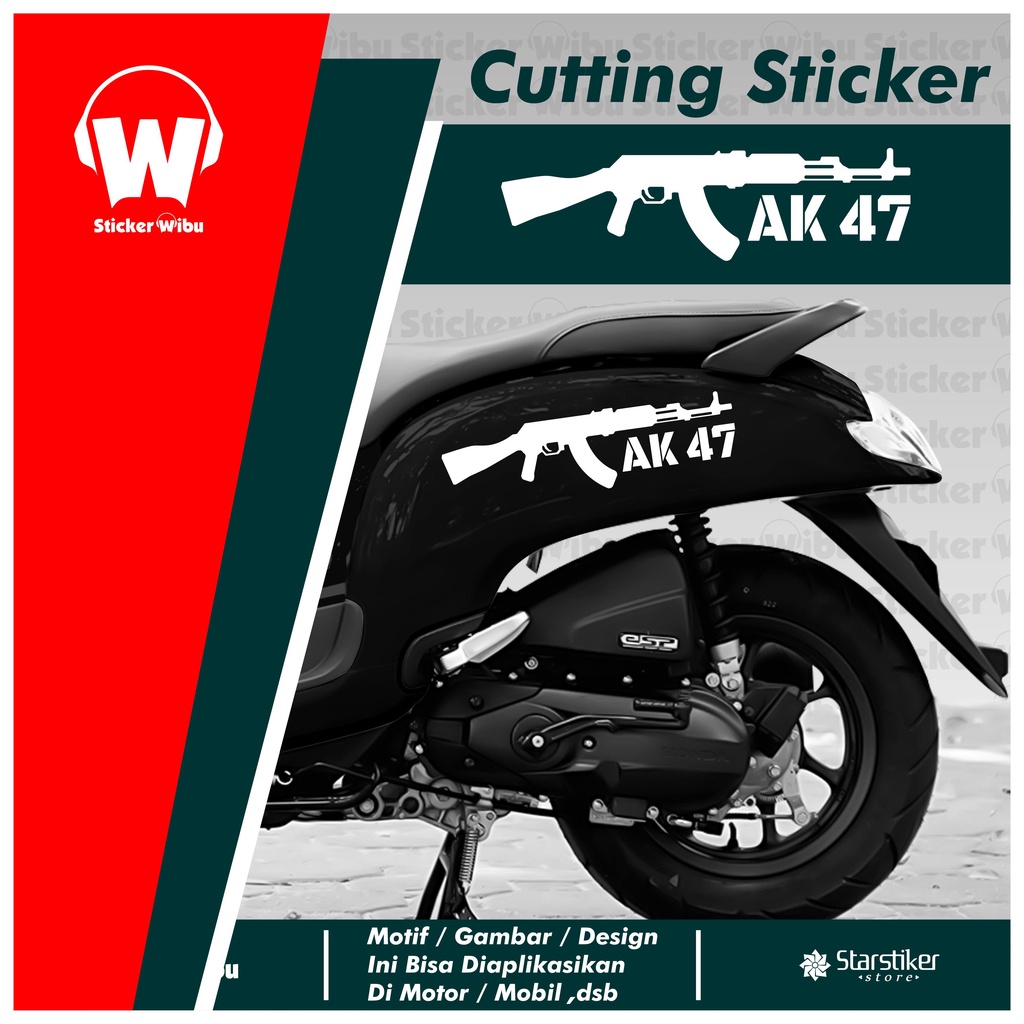 STRIPING SCOOPY / SCOOPY AK47 / STICKER / STIKER CUTTING / ALL SCOOPY / 47 / GUNS / GUN / PISTOL / A
