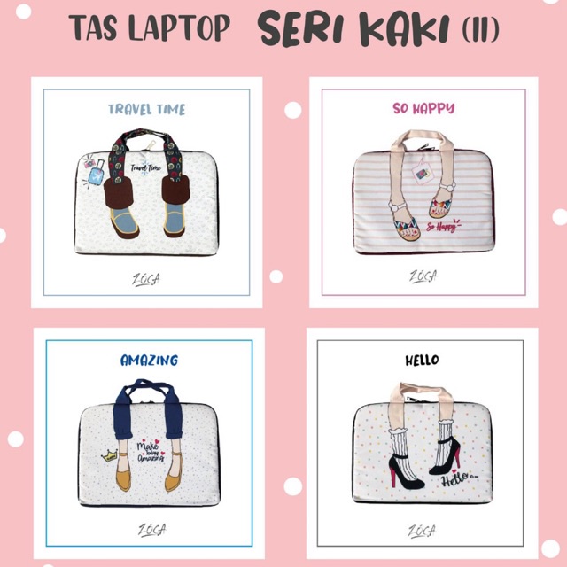 TAS LAPTOP JINJING 12” &amp; 14&quot; SERI KAKI II (CUSTOM NAMA)