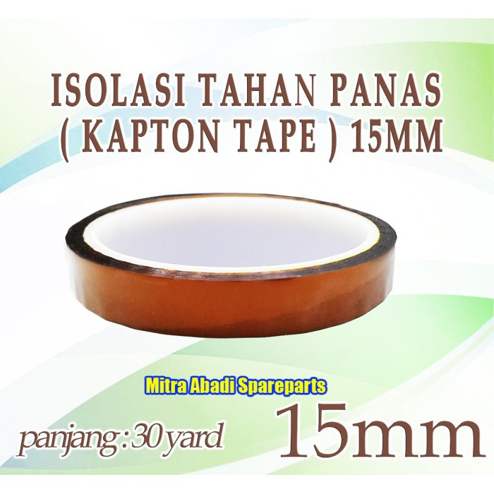 

Isolasi Tahan Panas / Polyimide Tape / Kapton Tape 15mm 30 yard