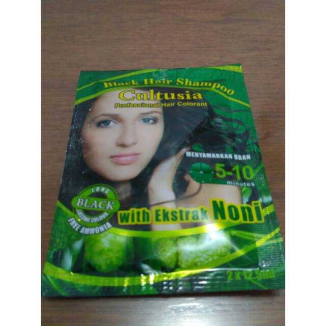 PASTI MURAH - CULTUSIA SHAMPO NONI - Cultusia black hair shampoo - shampoo pewarna rambut warna hita