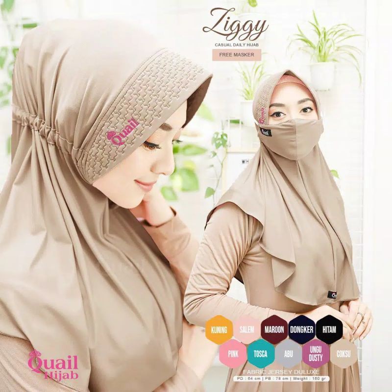 ZIGGY ORIGINAL QUAIL HIJAB | jilbab Jersey Quail | Quail Daily | Jilbab quail Coksu | Jilbab Coksu