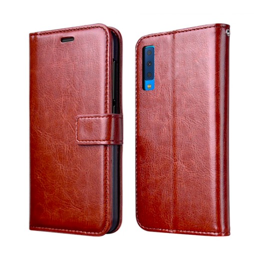 Samsung A7 2018 Flip Wallet Leather Case Premium