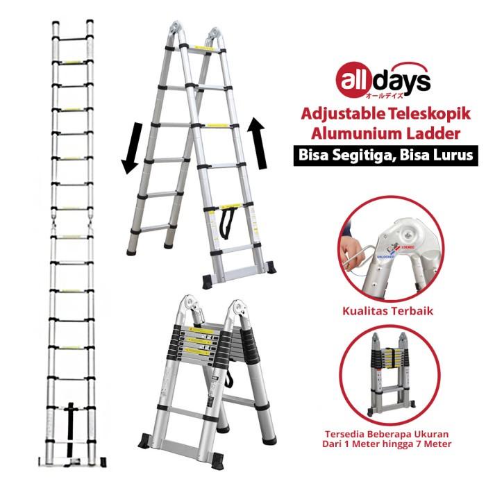 Tangga Lipat Alldays Tangga Lipat Teleskopik Double / Alumunium Ladder