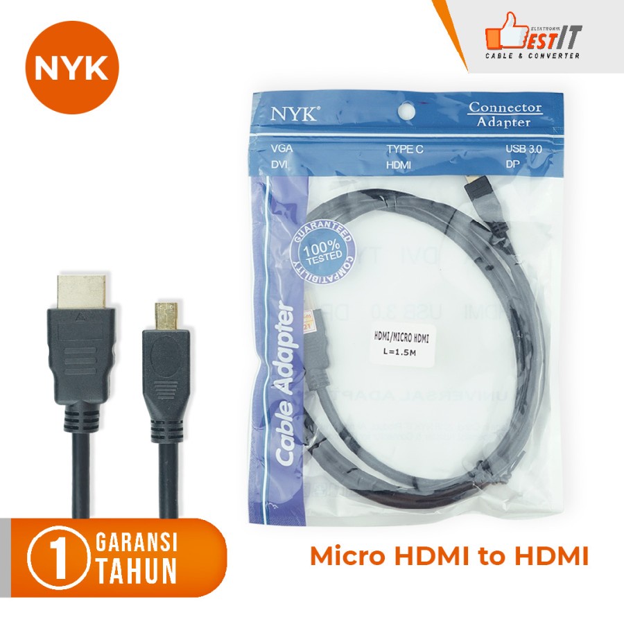 Kabel Micro HDMI to HDMI Panjang 1.5 Meter - Cabel Micro Hdmi To Hdmi 1.5 Meter