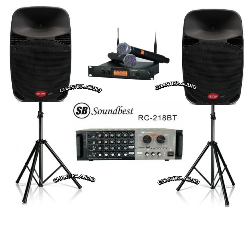 Paket sound sekolah lapangan gereja Speaker 15 inch sepasang Baretone