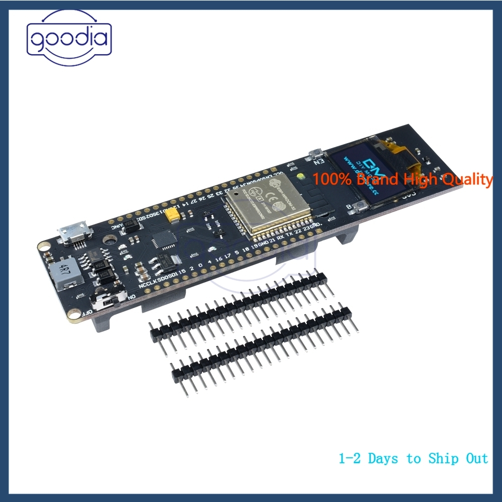 Esp32 Papan Pengembangan Holder Baterai 18650 Modul Wifi blu-e-t-ooth Oled Biru Ukuran 0.96 Inch