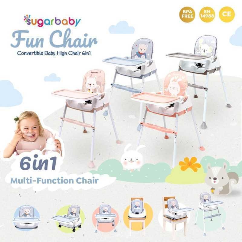 SUGAR BABY Fun Chair Convertible Baby High Chair 6 in 1