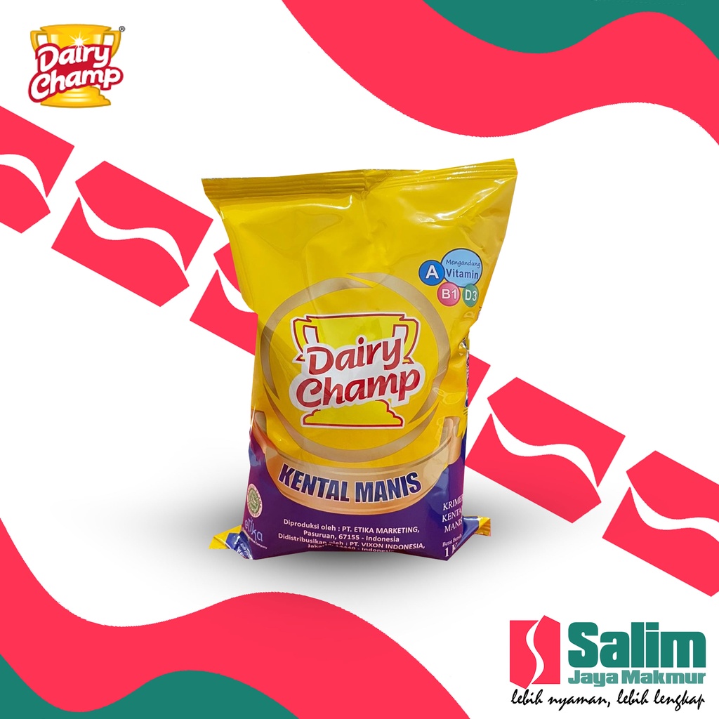 

Dairy Champ Pillow Bag 1 Kg, Kental Manis - Susu Kemasan