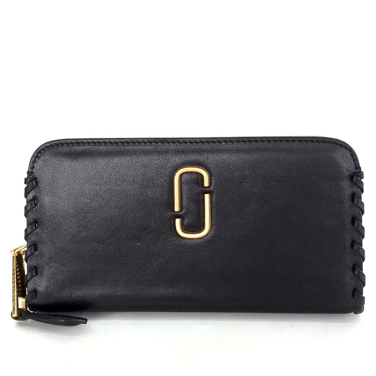 Dompet Zipper Marc Jacobs Noho Flap Continental Wallet Hitam ORIGINAL Wanita Cewek Kulit ASLI Black