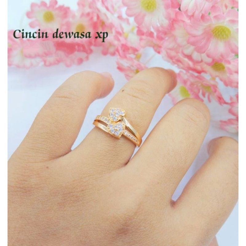 Cincin xuping lapis emas 24k aksesoris fashion wanita dewasa