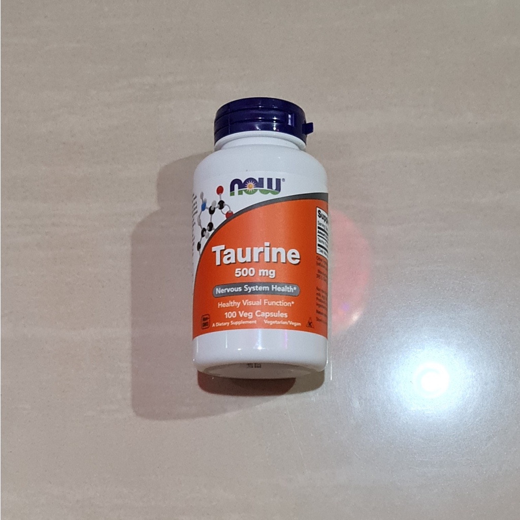 Now Foods Taurine 500 mg Nervous System Health 100 Capsules