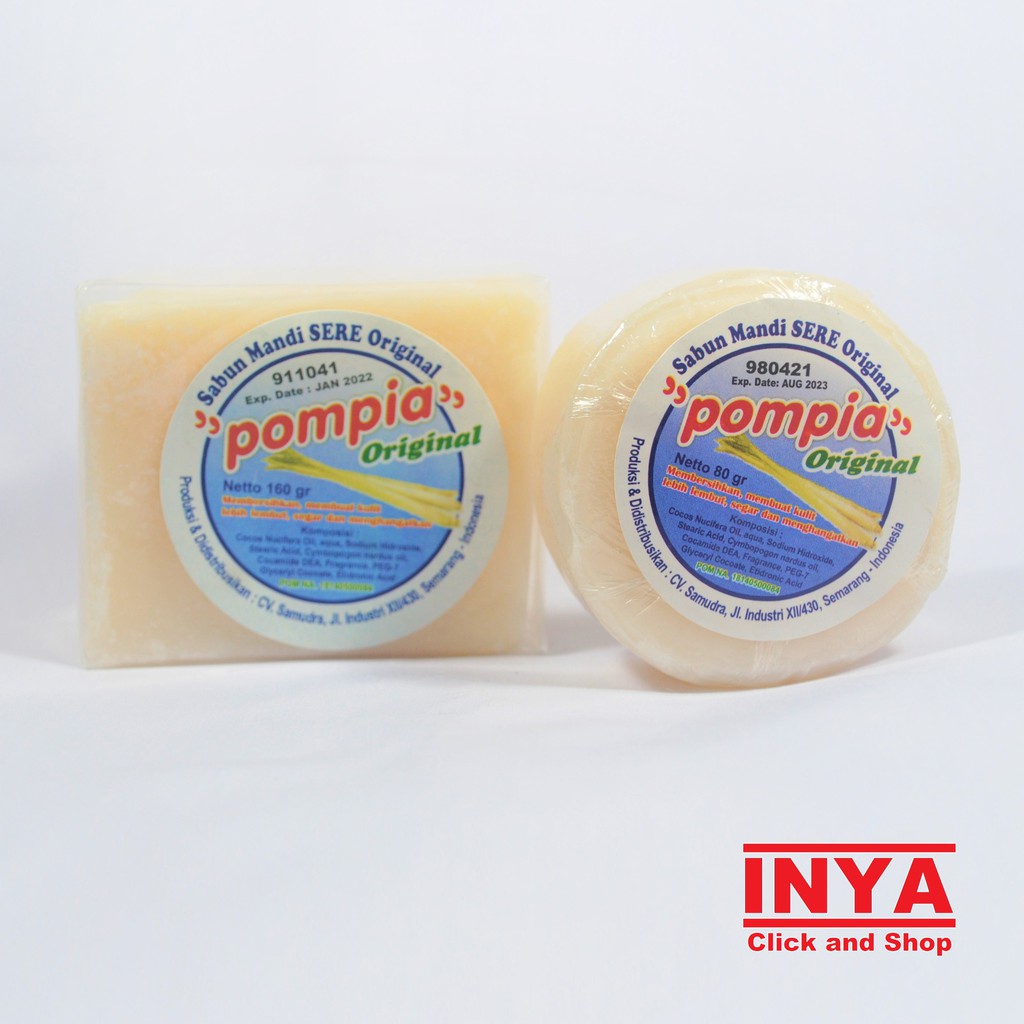 POMPIA LEMONGRASS SOAP ORIGINAL 160gr - Sabun Mandi Sere Asli