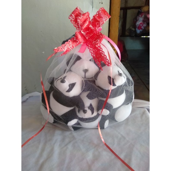 boneka panda beranak isi 4 ( 1besar 3 kecil )