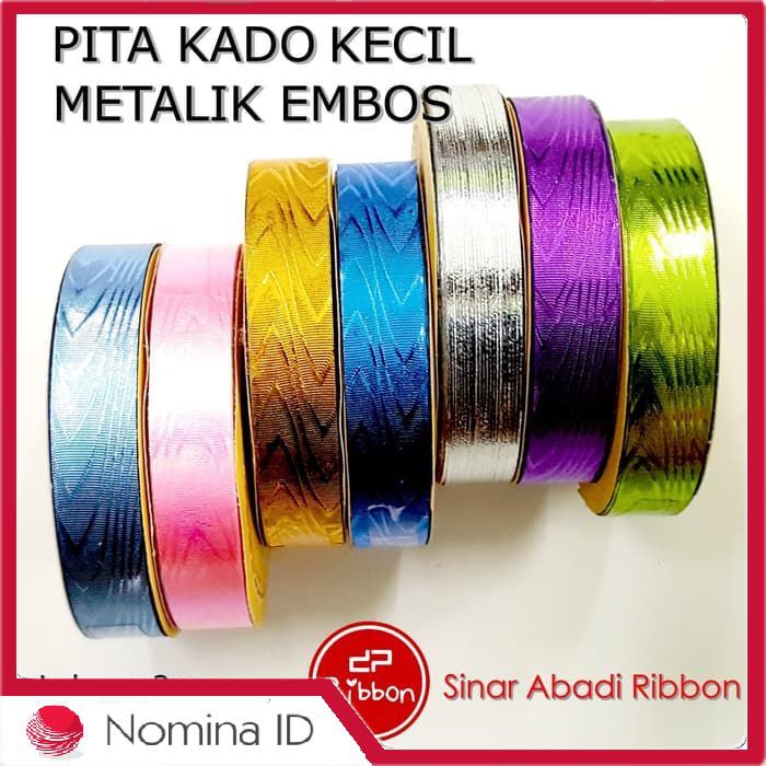 

C249 Pita Kado Metalik Embos Jepang / Plastik / Kertas Ribbon Kilap 2cm