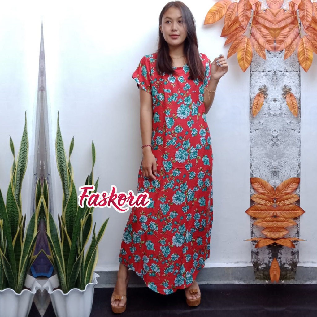 Long dress Muslim Jumbo Mawar / Dress Panjang Wanita Murah Bali