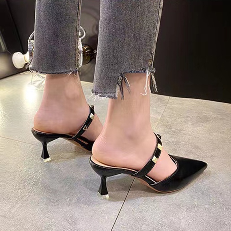 Sepatu Wanita Pesta Heels Tinggi Elegant Chunky Modis Sepatu Cewek Kerja Terbaru Import Style Cantik Original Premium