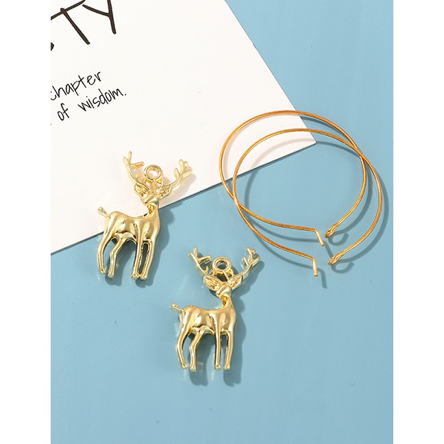 LRC Anting Hoops Fashion Gold Alloy Elk Ring Earrings D28018