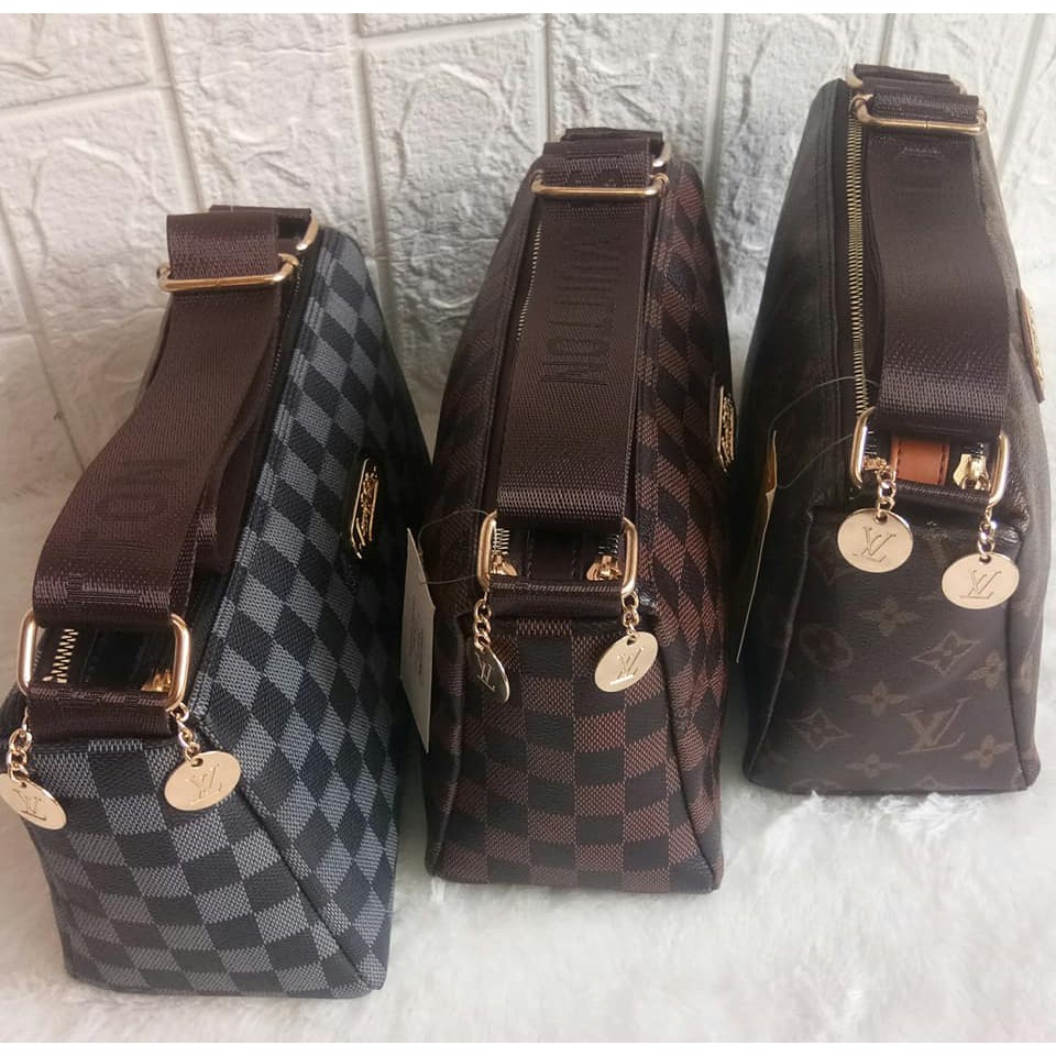 tas slempang wanita / tas slempang Lv kardashin 2 ruang full embos