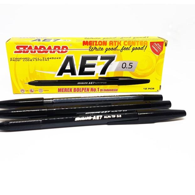 

♩ Pen/Pulpen/BallPoint Standard AE7 0.5mm Hitam (Perlusin) ℮