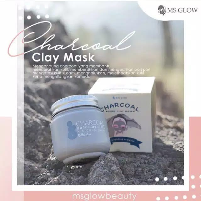 MS glow Clay mask Charcoal masker wajah