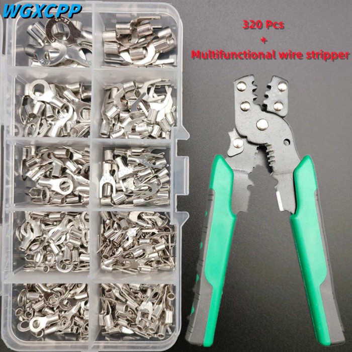 Paket Skun Terminal Wire Crimp Connector Kit 320 PCS Plus Tang Skun