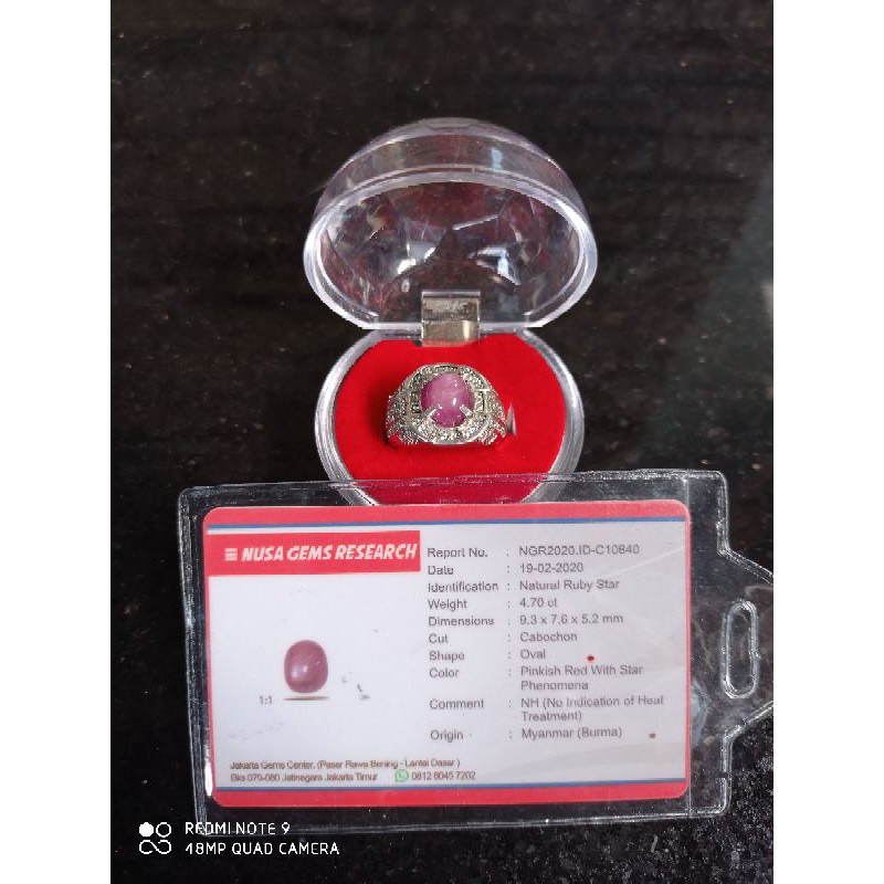 Natural Ruby star burma,~Qualitas NH (Not Heated) di atas heated~ 4ct Up, promo merdeka