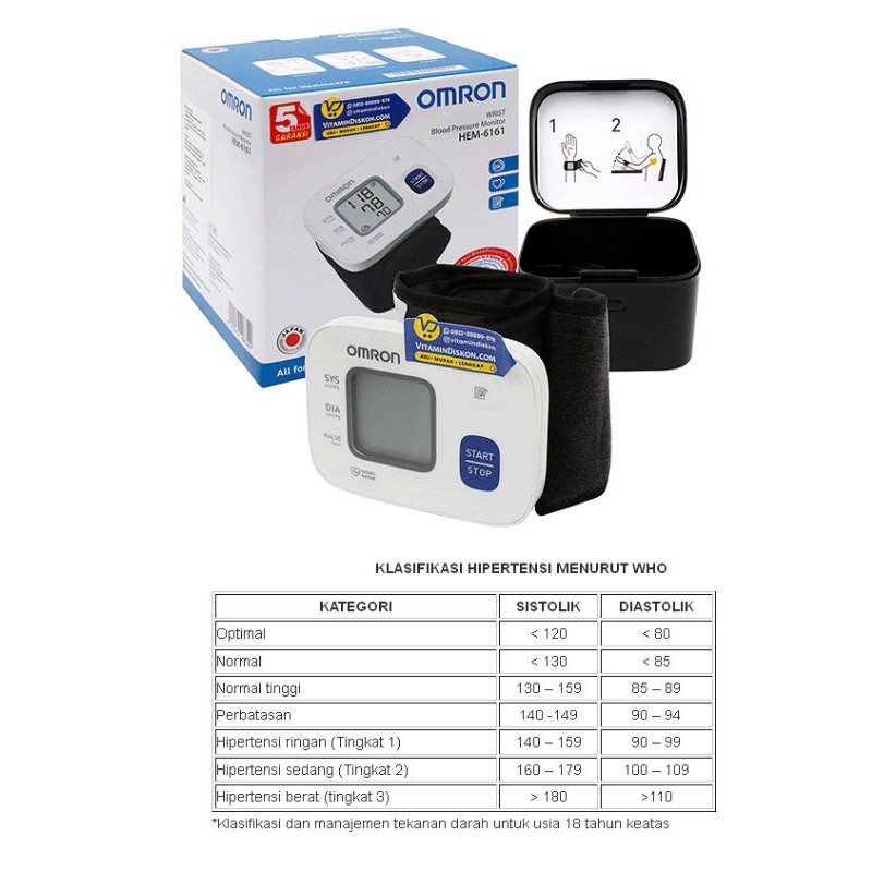 TENSIMETER OMRON HEM 6161 PERGELANGAN TANGAN GARANSI RESMI 5 TAHUN