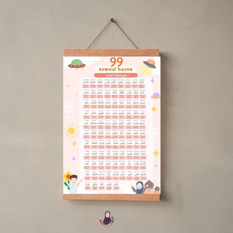 Poster Edukasi Anak 99 Nama Asmaul Husna