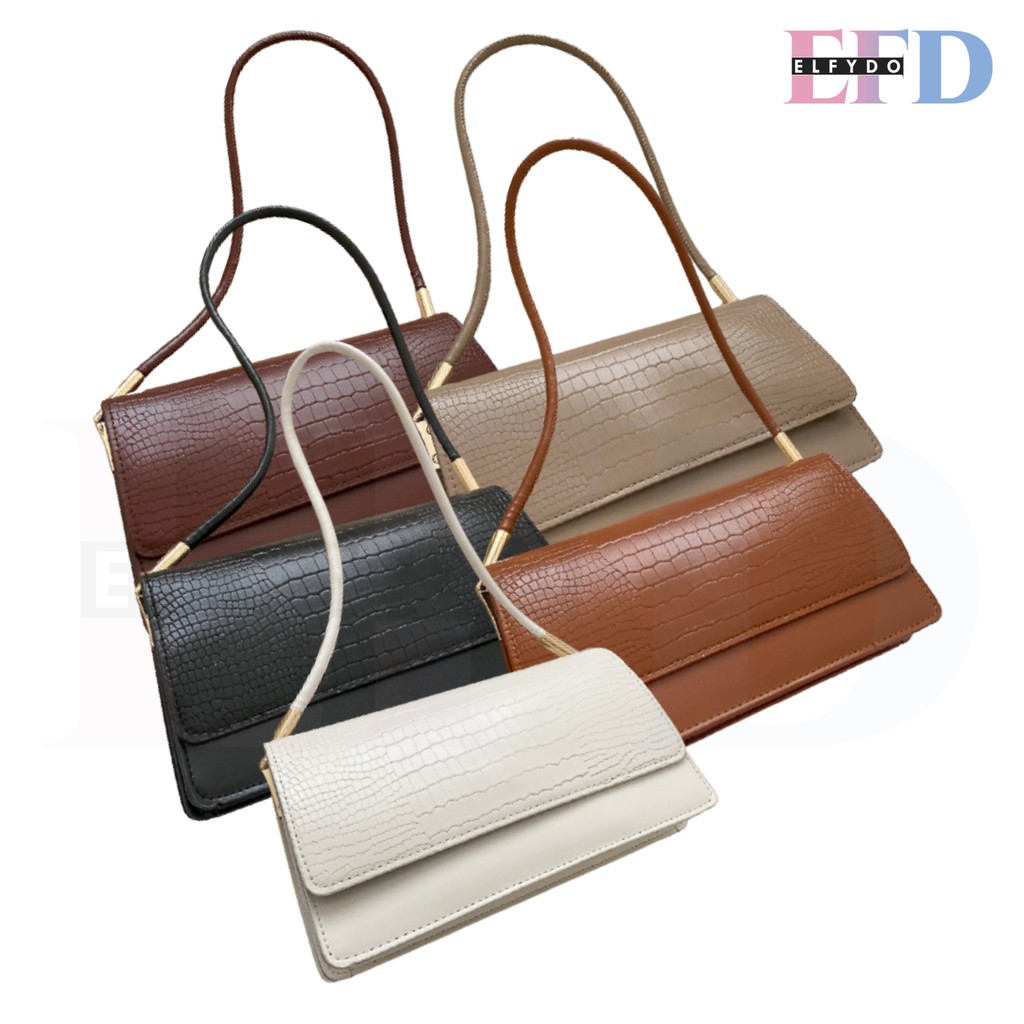 ELFYDO ELF1422 Tas Mini Perempuan Korean Style Fashion Wanita Motif Buaya Croco Woman Slingbag