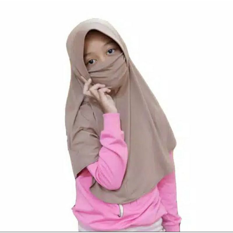 HAMIDAH KERUDUNG ANAK MASKER JILBAB MASKER ANAK BERGO MASKER ANAK ( 4-7 thn..)