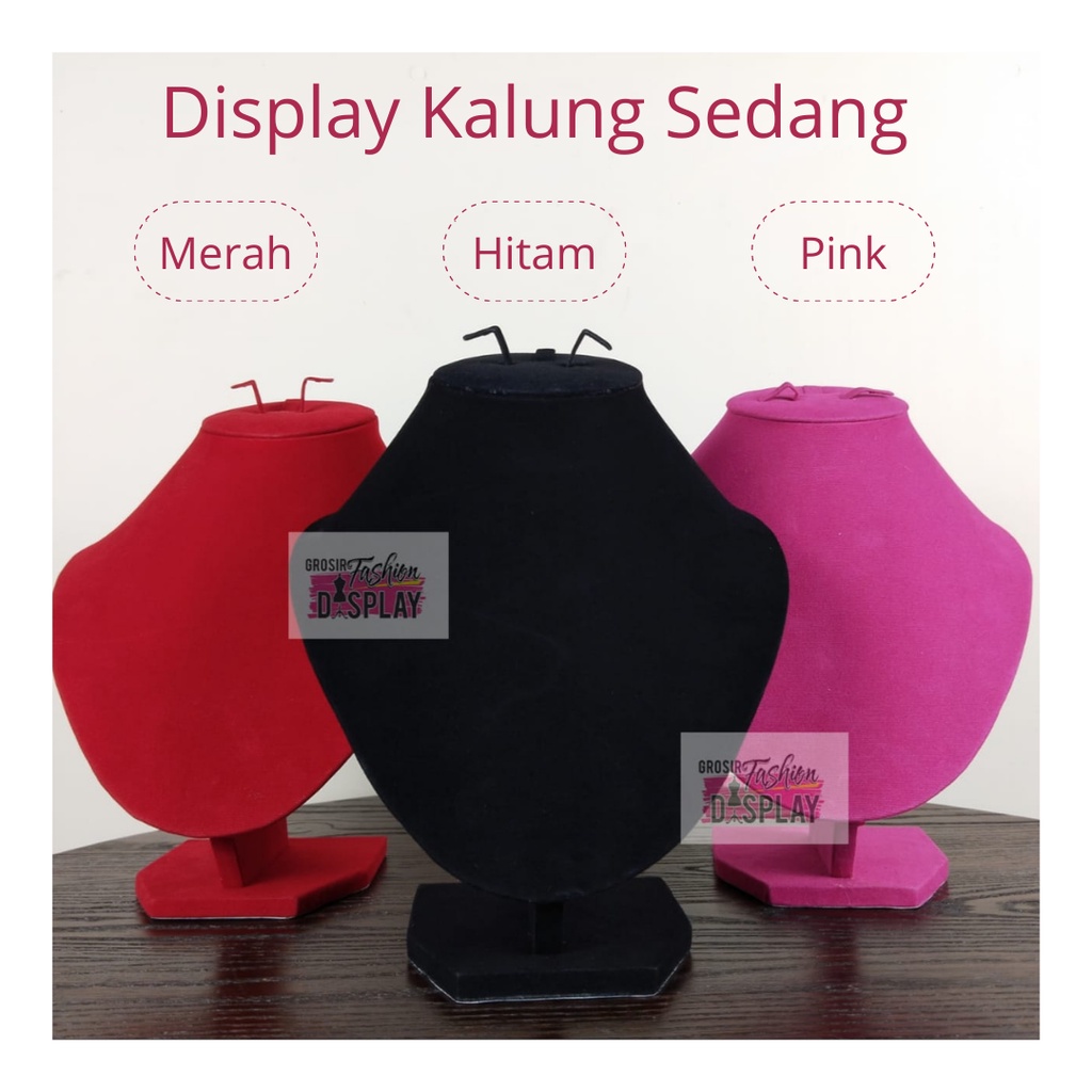 Tempat Kalung Sedang Display Stand Pajangan Bludru Sedang Warna Pajangan Display Kalung / Tempat Mahar Perhiasan  Display Hantaran Seserahan-BH