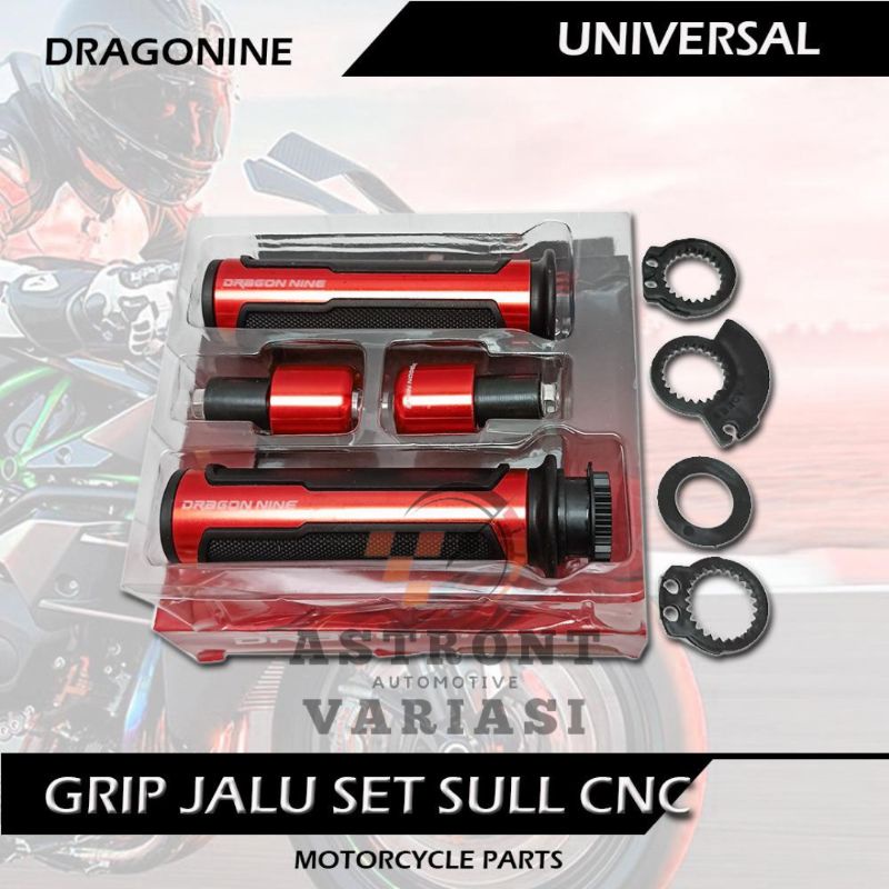 Handgrip Grip Jalu Barracuda Dragonine Satu Set Full CNC Handfat Universal Semua Motor Nmax Vario Beat Mx King Pcx Ninja