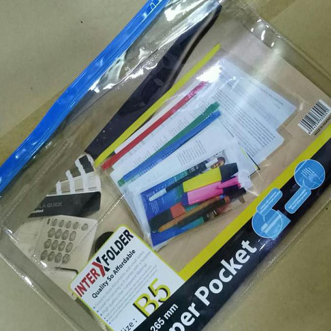 

ZIPPER POCKET B5 TANPA LUBANG INTERX DISKON