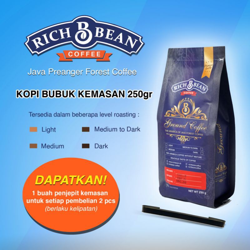 

Kopi Bubuk Richbean 100 % Arabica Kemasan 250 Gram (Ayli Shop)