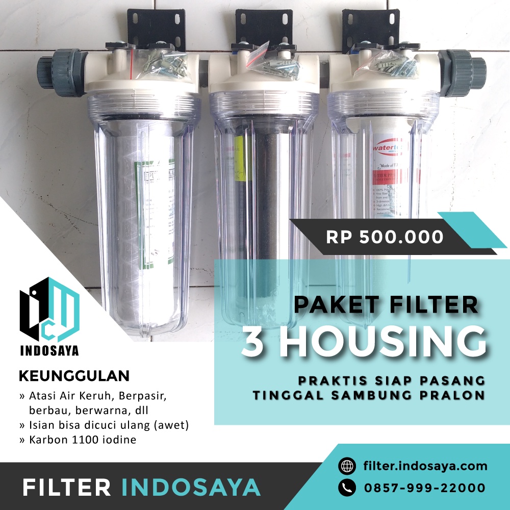 Jual Paket FILTER Air 3 Housing untuk RUMAH TANGGA Shopee Indonesia