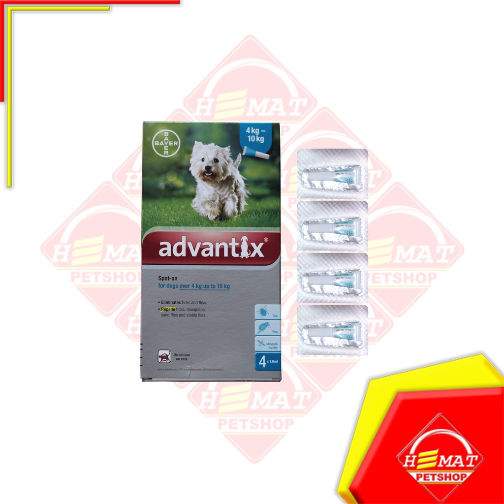 Advantix Dog 10 Kg Up To 25 Kg Obat Kutu Tetes Caplak Anjing Kecil