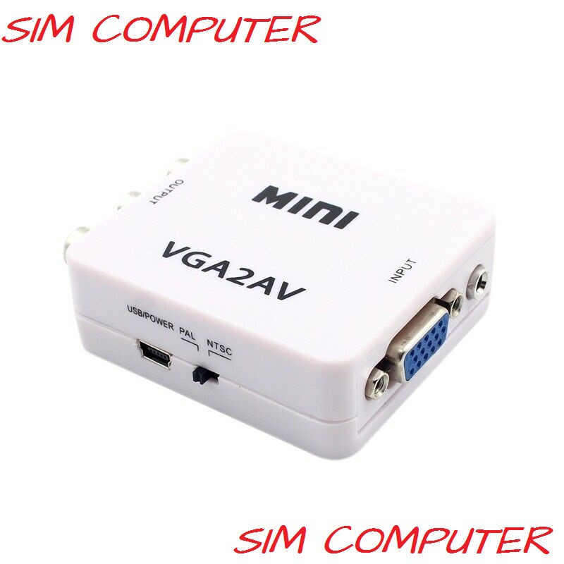 VGA2AV Converter VGA to RCA AV 3.5mm Audio CVBS to VGA