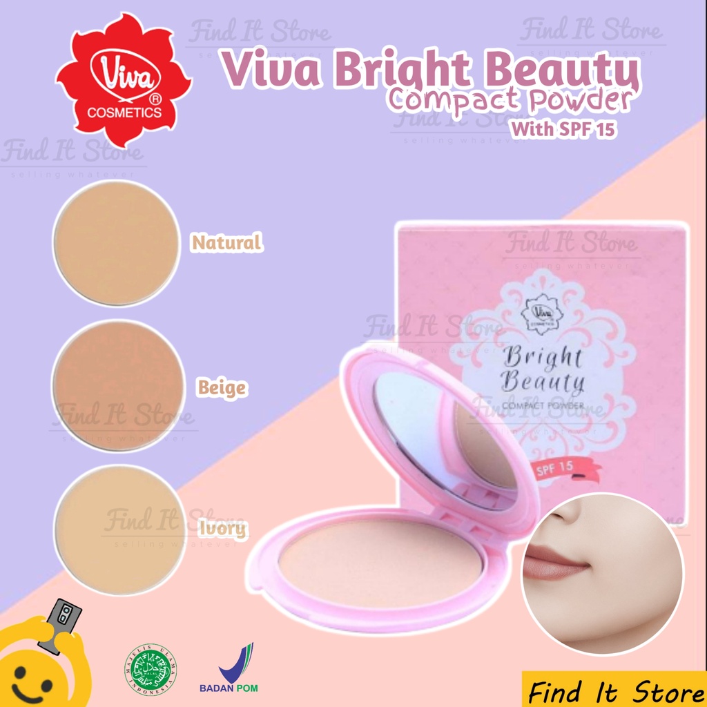 Viva Bright Beauty Compact Powder SPF 15 | Bedak Padat | BPOM | Halal