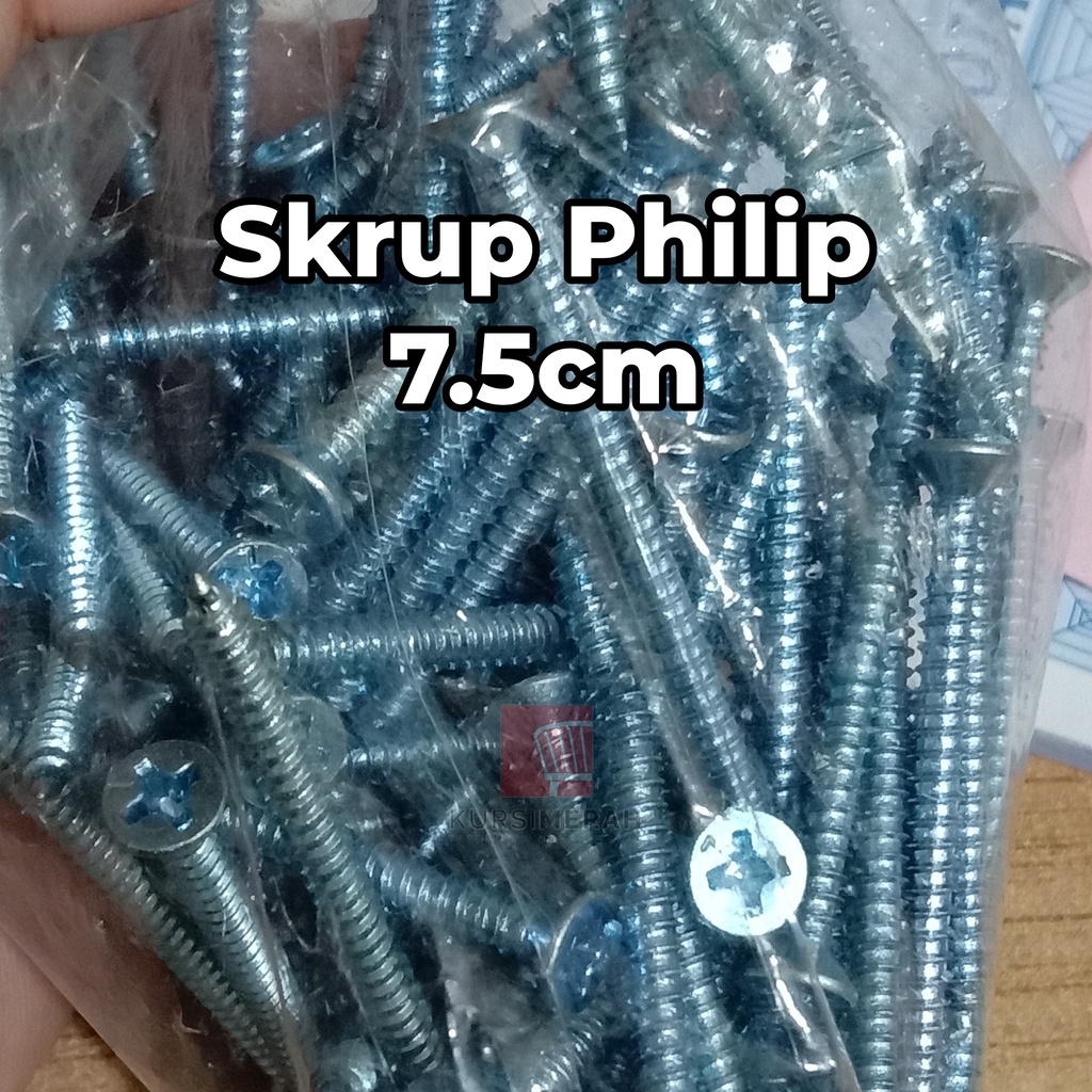 Skrup Philip 7.5cm Sekrup Bungkusan (100 pcs)