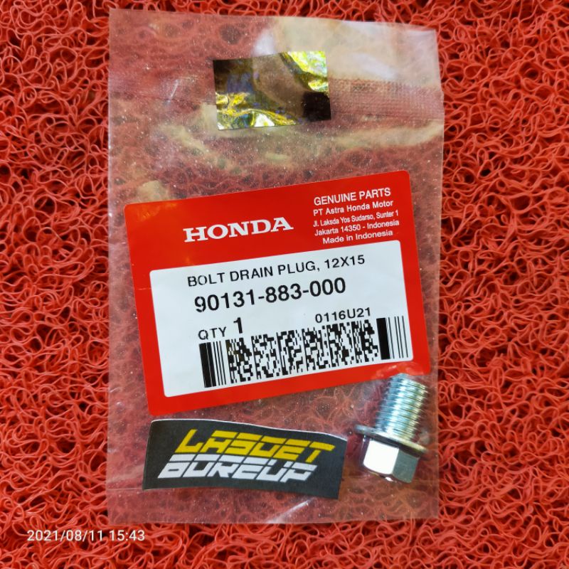 BOLT BAUT BUANG OLI DRAIN PLUG HONDA MEGAPRO MONO VERZA CB150R CBR SONIC 150 SUPRA GTR ORIGINAL AHM