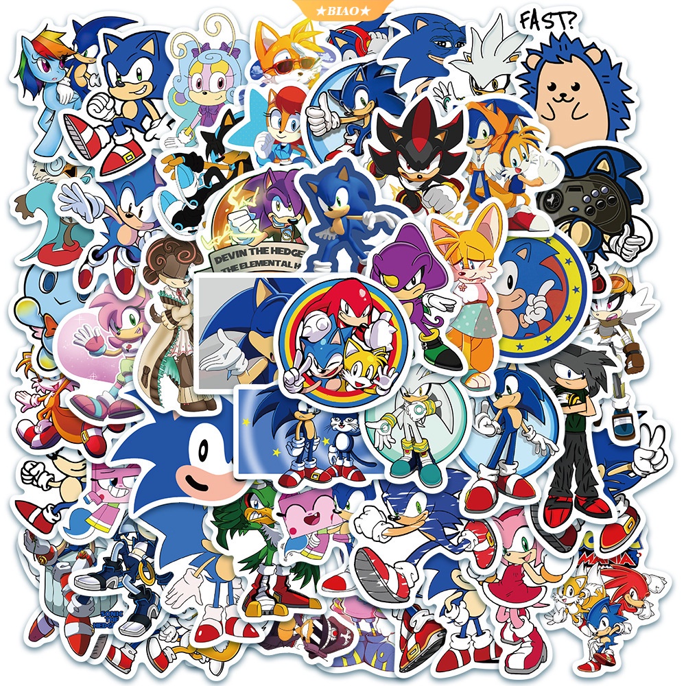 Jual 50 Pcs Pack Anime Sonic Permainan Stiker DIY Sepeda Motor
