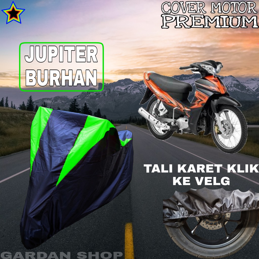 Sarung Motor JUPITER BURHAN Hitam HIJAU Body Cover Penutup Pelindung Motor Jupiter PREMIUM