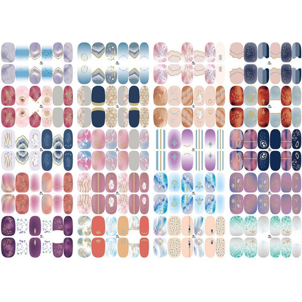 AUGUSTINA Agustina Self-Adhesive Stiker Kuku Tahan Air Rusak Berlian Imitasi Salon Kuku Nail Art Slider Relief Patung DIY Kuku Decals