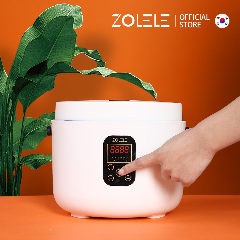 ZOLELE Smart Rice Cooker 1.2L Penanak Nasi 3-6 Porsi Panci Listrik Large Capacity Electric Cooker Pot Multi Non Stick Pressure Cooker Home Kitchen Serbaguna Fry Pan Kukus Steamer Portable ZB003