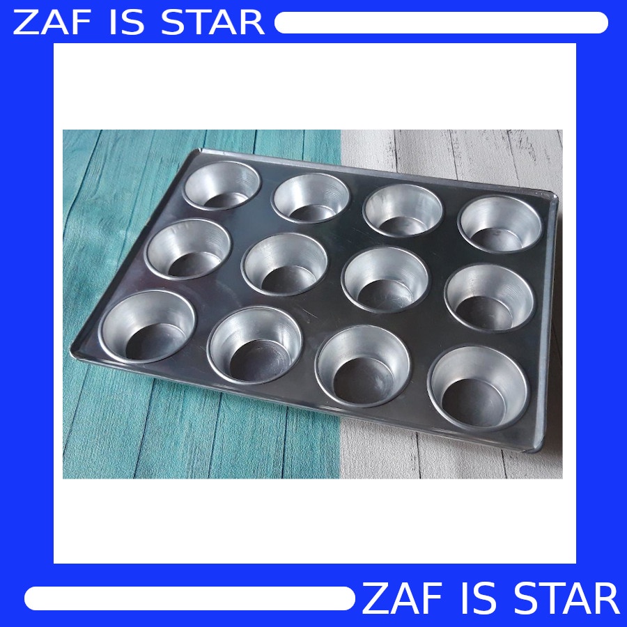 Loyang Kue Muffin 12 Lubang Alumunium / Kue Mangkok / Cup Cake