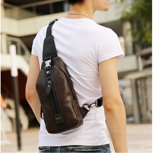 Tas Selempang Kulit Pria Sling Bag Slempang MO&Y 9014 - Hitam